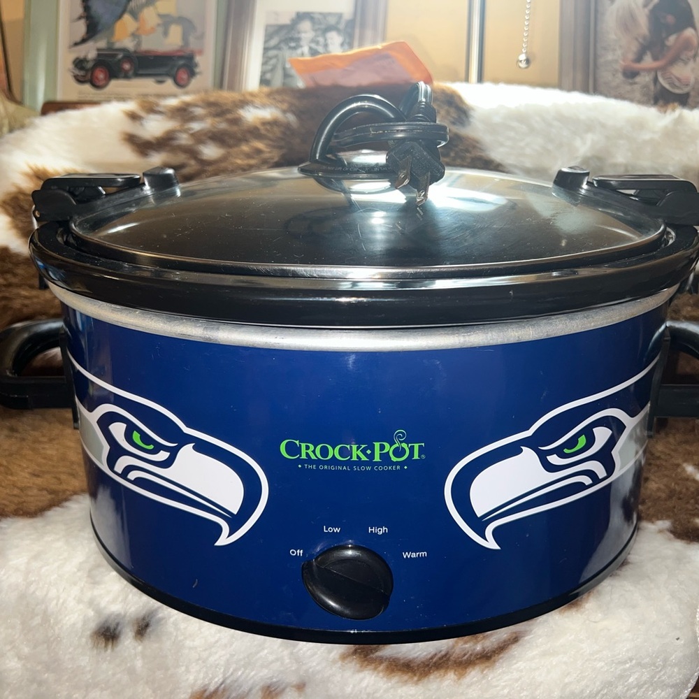 Blue Slow Cooker with Seahawks Design